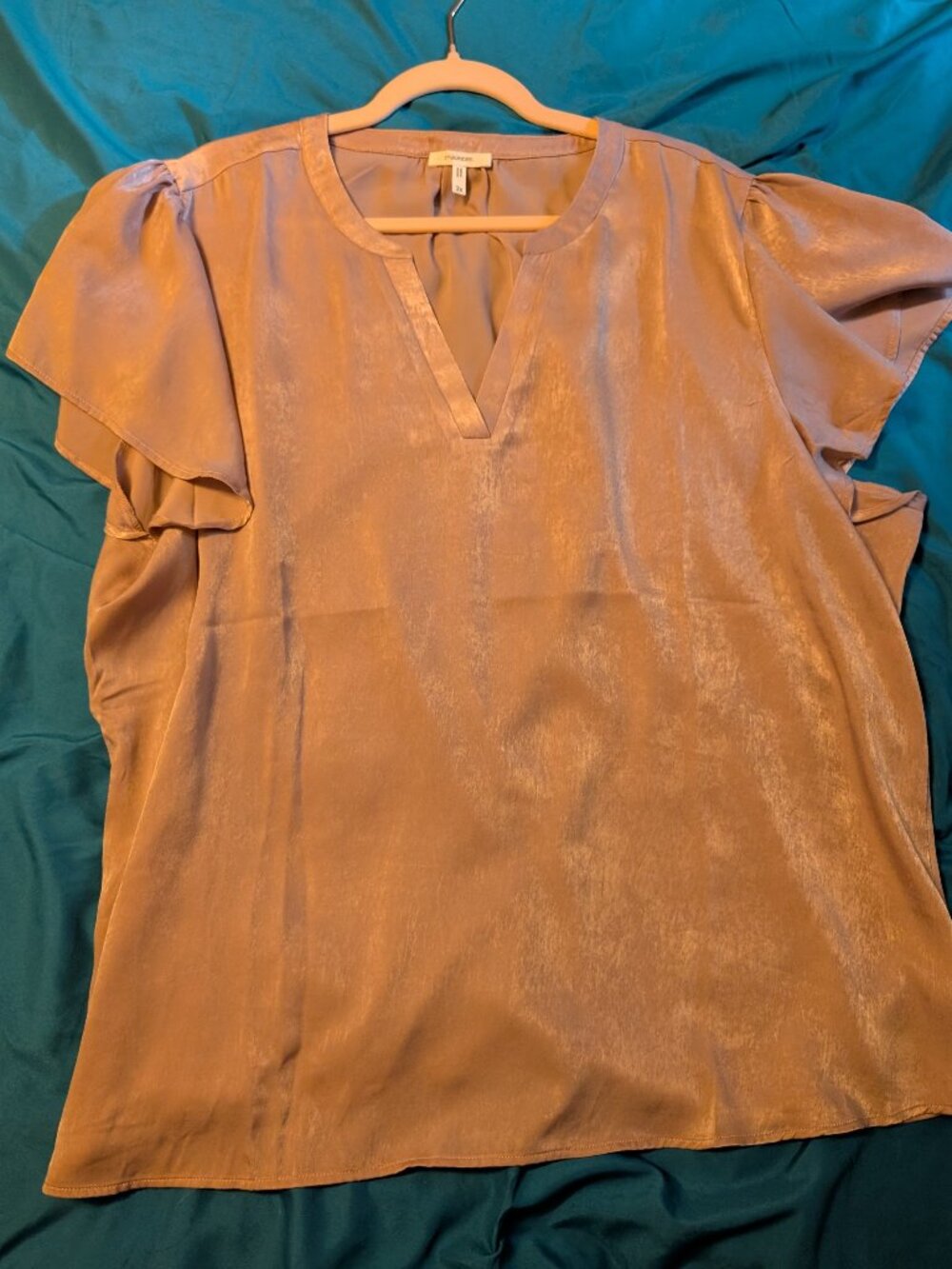 Maurices 2X Blouse Light Pink Shimmer